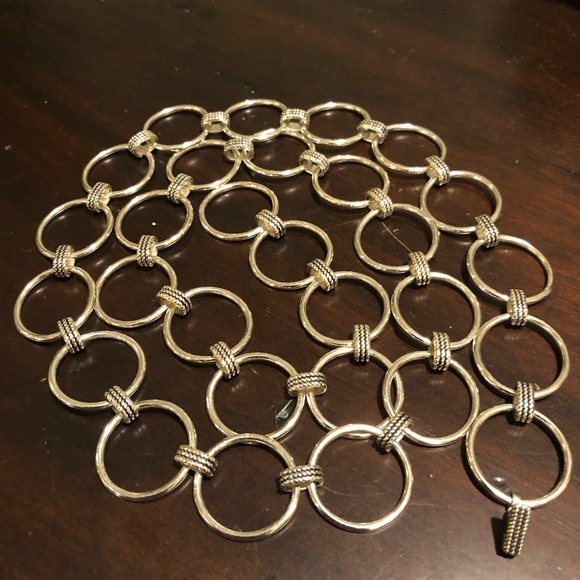 Ralph Lauren Silver Circle Chain Link Necklace - Picture 3 of 6